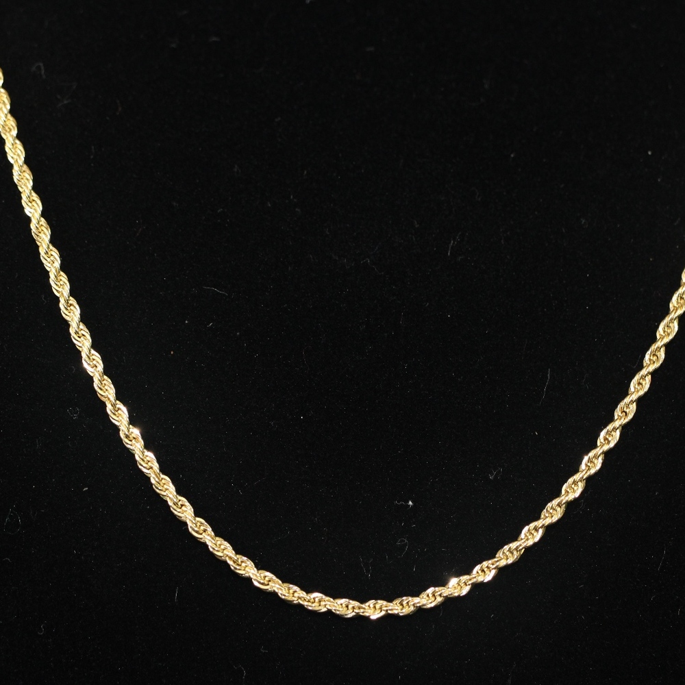 Vintage Gold Sterling Silver 925 Rope Link Chain